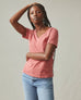 Women's Premium Slub V-Neck Tee - Red Terra